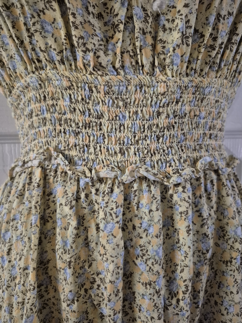 wild fable Yellow Floral Smocked Tiered Mini Dress - Picture 6 of 6